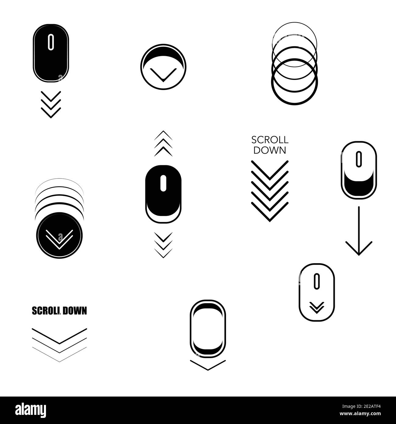 Simboli di scorrimento della pagina Web Illustrazione Vettoriale