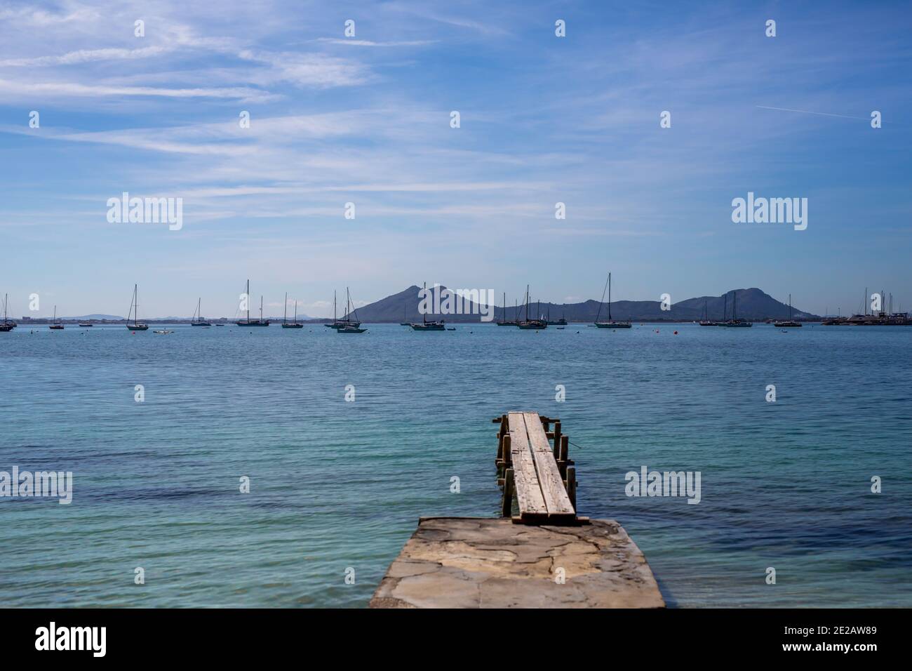 Bella foto di Port de Pollenca, Maiorca Foto Stock