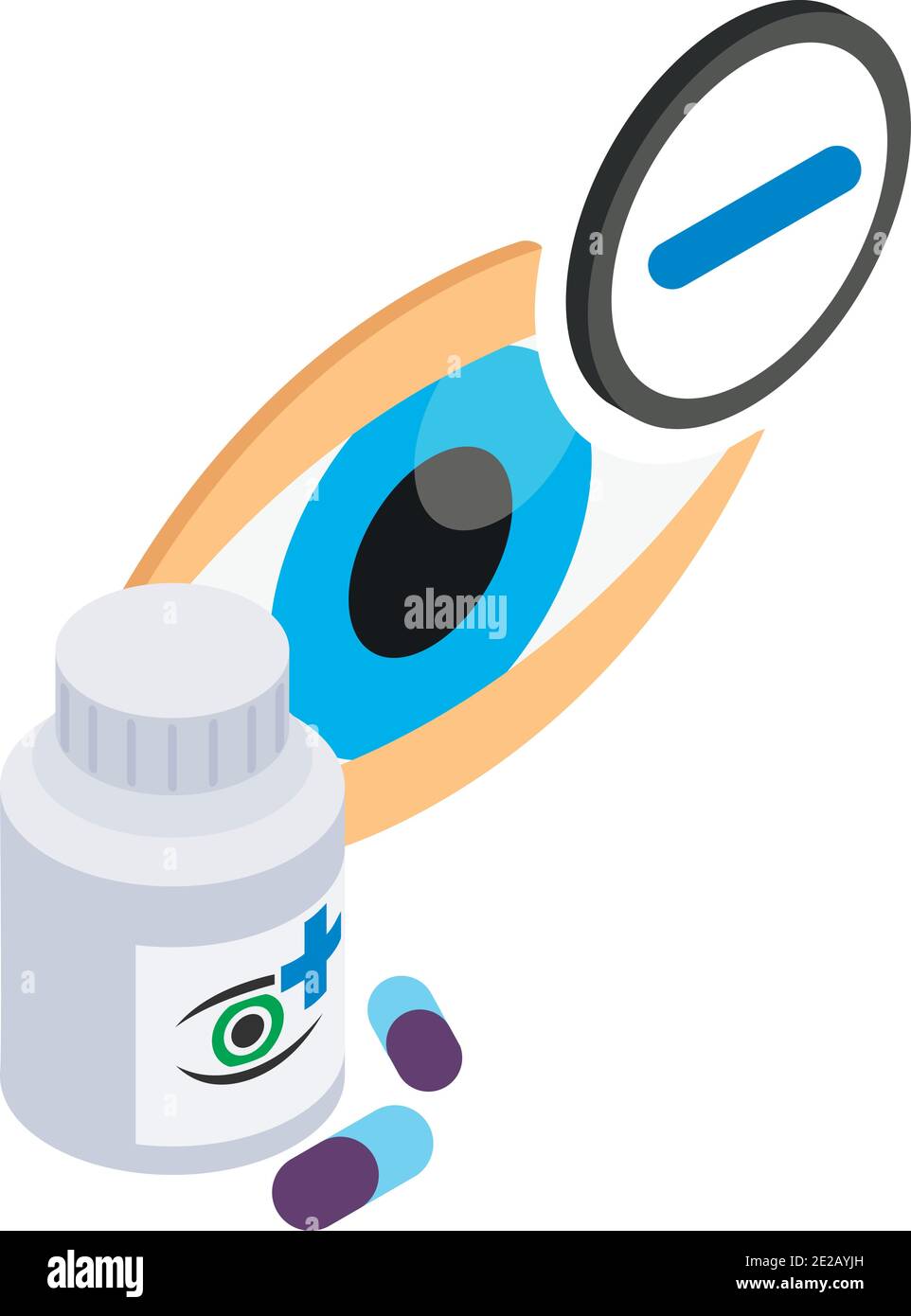 Icona salute degli occhi. Illustrazione isometrica dell'icona del vettore per la salute degli occhi per il web Illustrazione Vettoriale