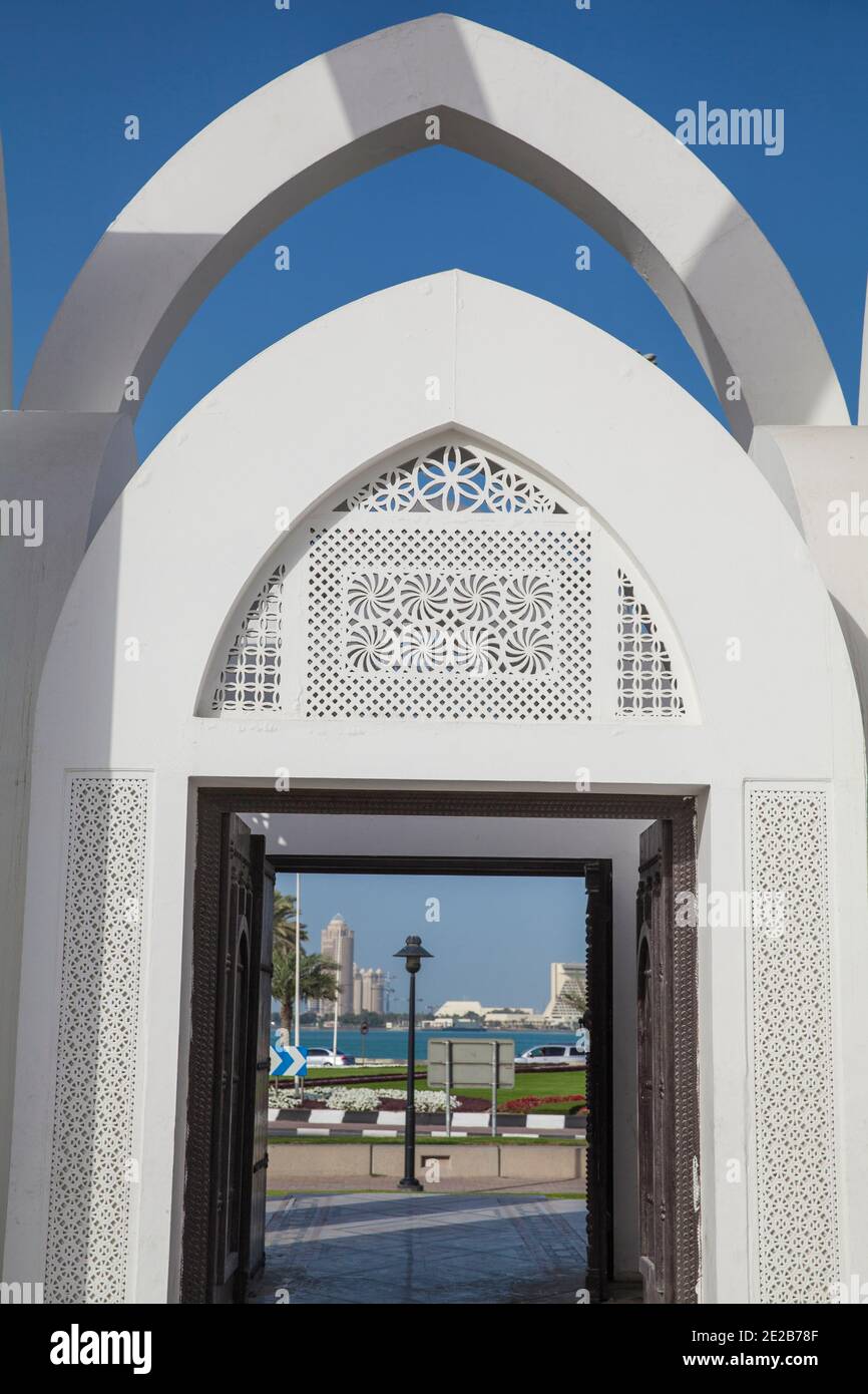 Il Qatar Doha, monumento in El Bidda Park Foto Stock