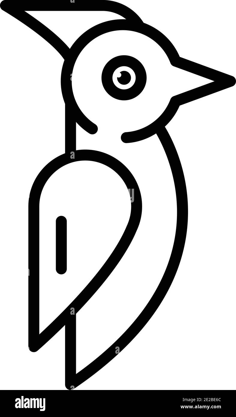 Icona del Picchio cardinale. Contorno cardinal woodpecker icona vettoriale per il web design isolato su sfondo bianco Illustrazione Vettoriale