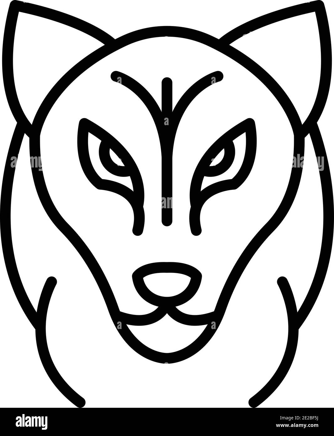 Icona Wolf Head. Contorno icona vettore testa lupo per web design isolato su sfondo bianco Illustrazione Vettoriale