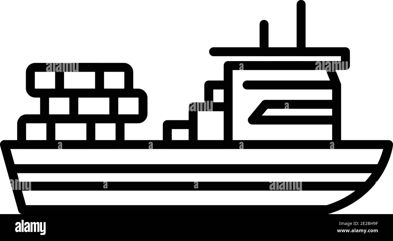 Icona di spedizione per il trasporto. Icona vettoriale per trasporto nave profilo per web design isolato su sfondo bianco Illustrazione Vettoriale