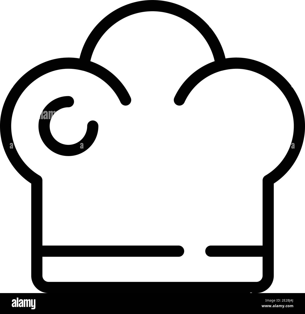 Icona del cappello di cuochi. Icona vettoriale di Outline Cooks Hat per il web design isolato su sfondo bianco Illustrazione Vettoriale