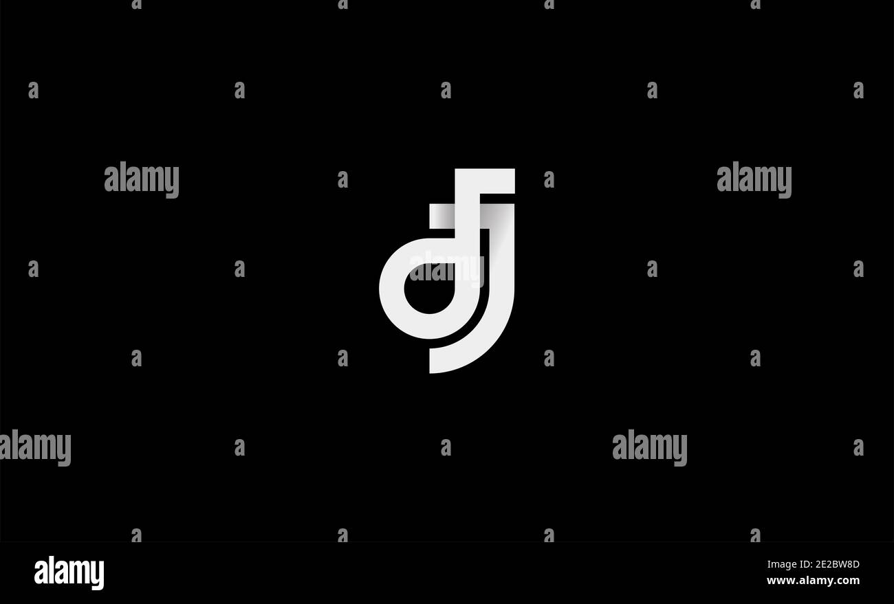 illustrazione vettoriale del design del logo lettera dj monogramma Foto Stock