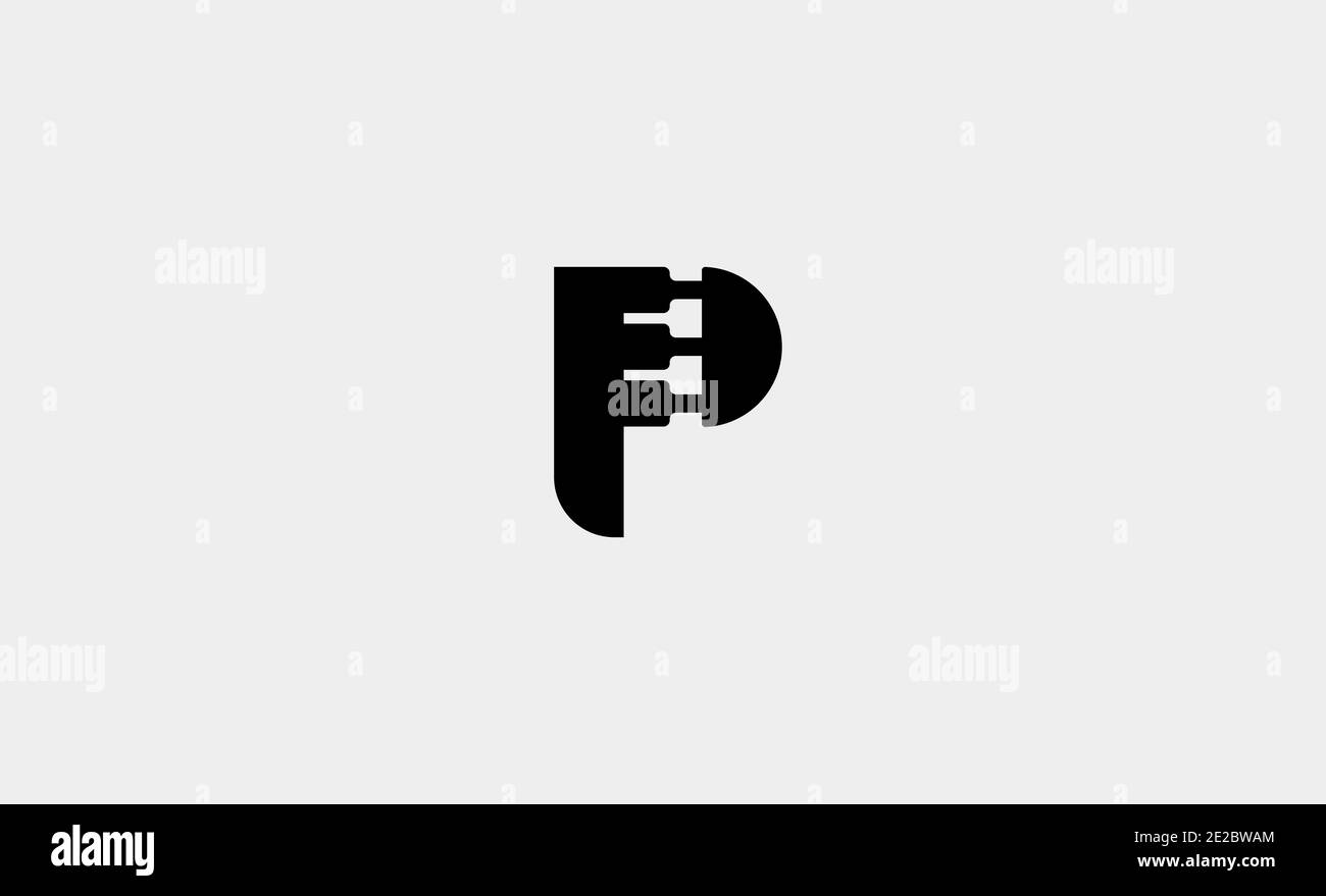 illustrazione vettoriale del design del logo della lettera p piano Foto Stock