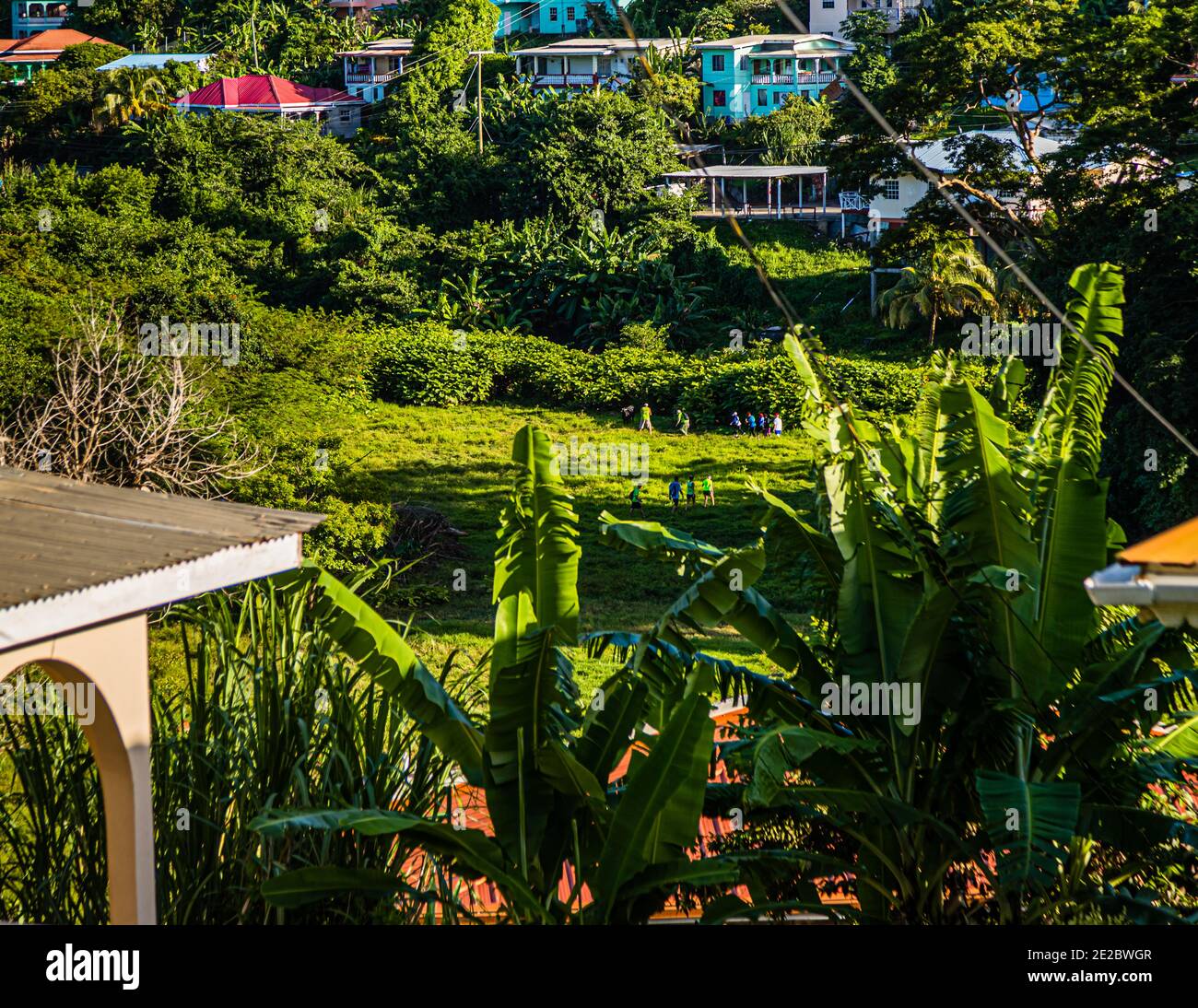 Hash House Harriers Running Event in Happy Hill, Grenada Foto Stock