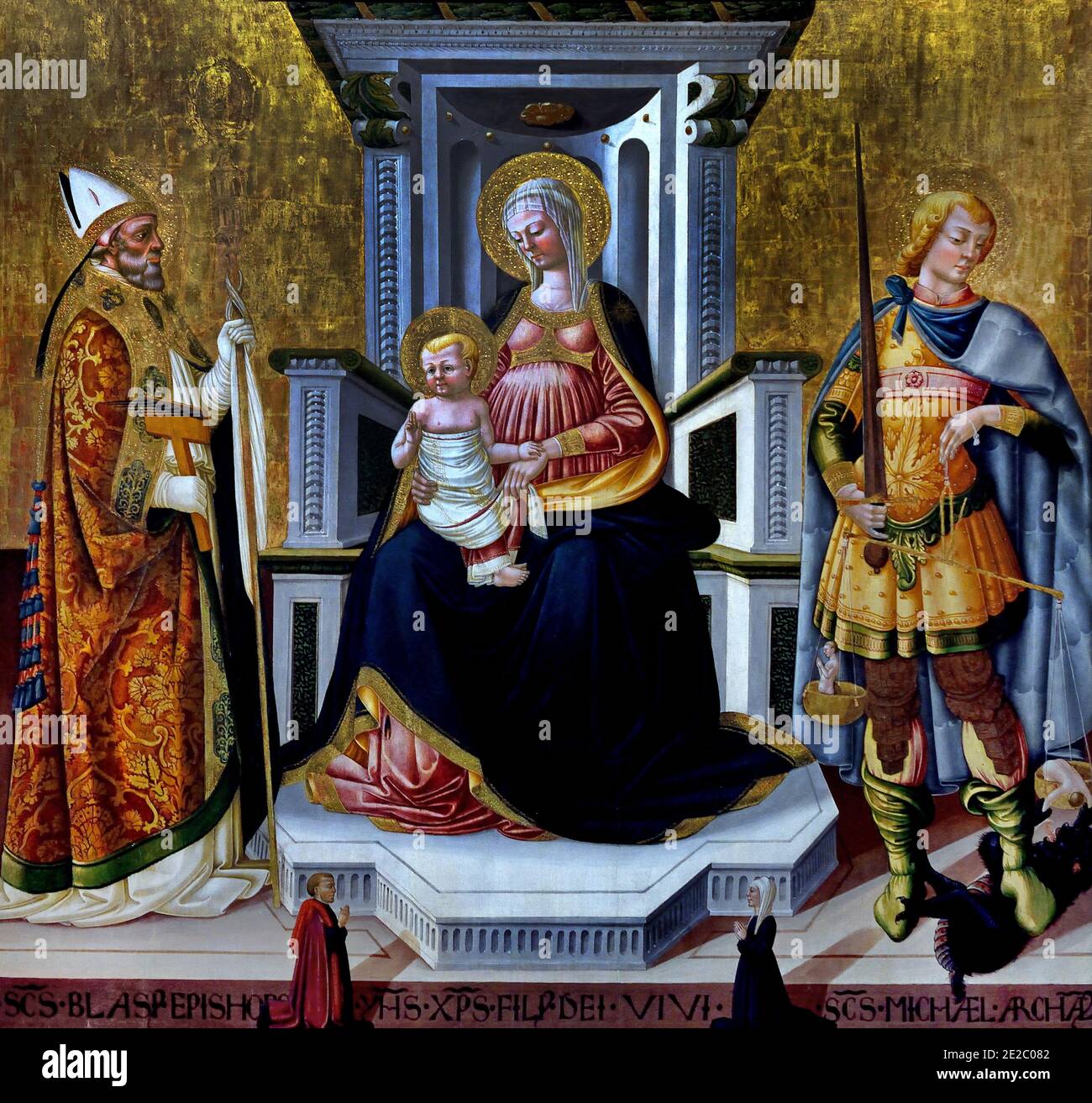 Vergine col Bambino con San Michele e San Biagio 1475 Neri di Bicci 1419 - 1491 Firenze Italia italiano Foto Stock