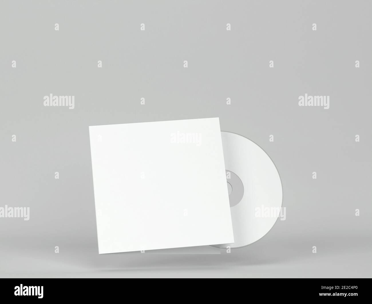 cd compatto vuoto con copertina mockup. illustrazione 3d su sfondo grigio Foto Stock