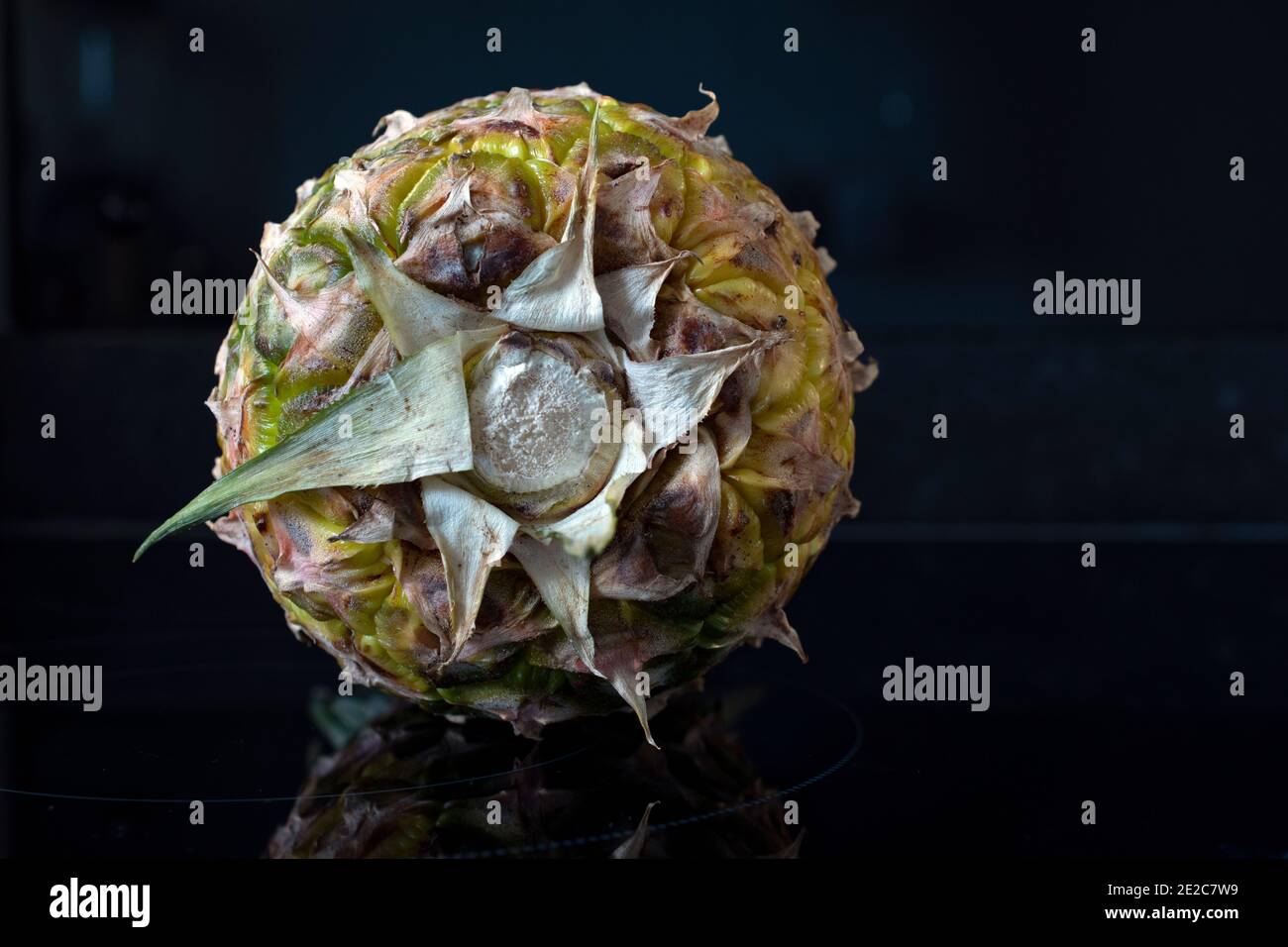 Primo piano di un fondo di frutta di ananas Foto Stock