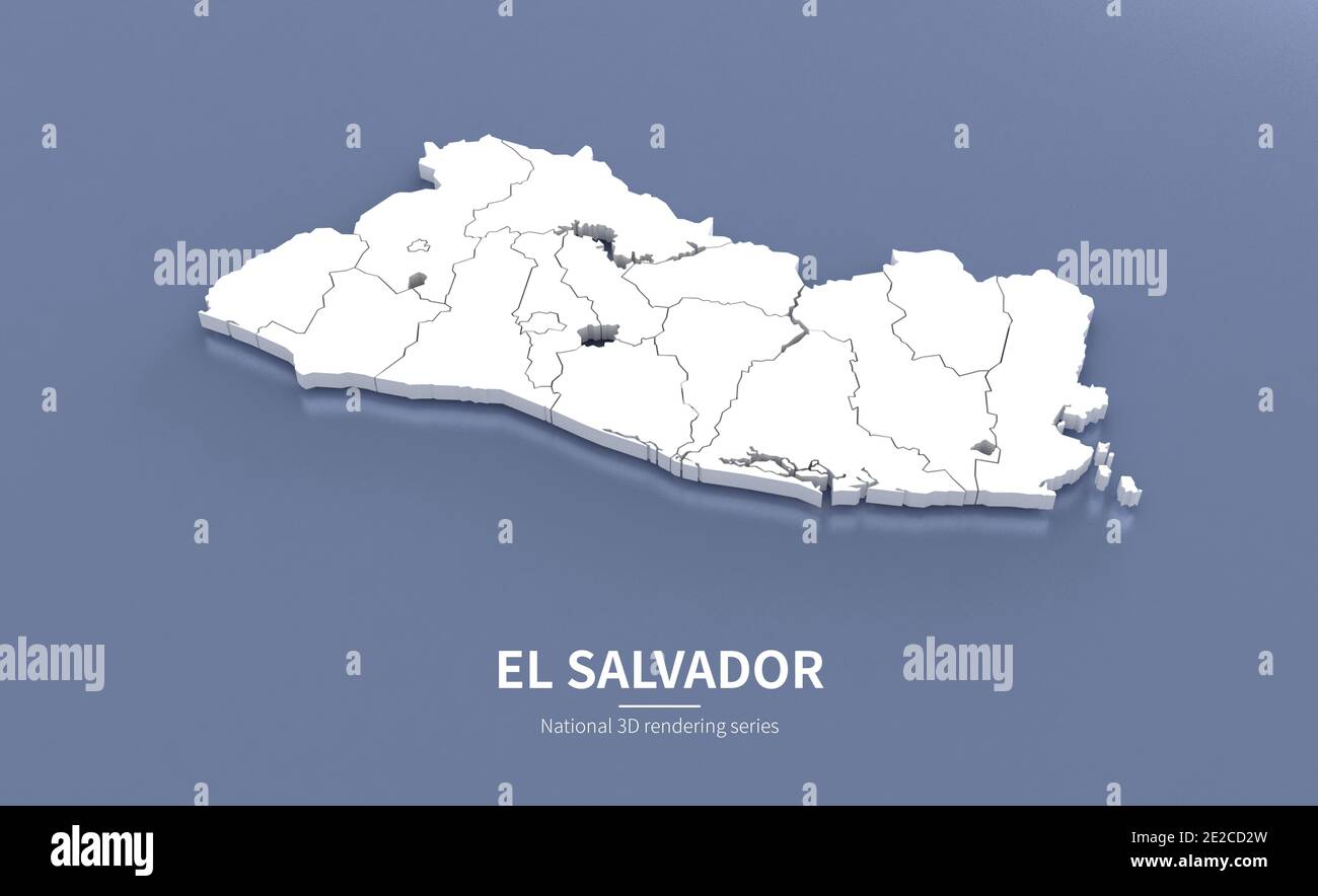 El Salvador Mappa. rendering 3d delle mappe dei paesi. Foto Stock
