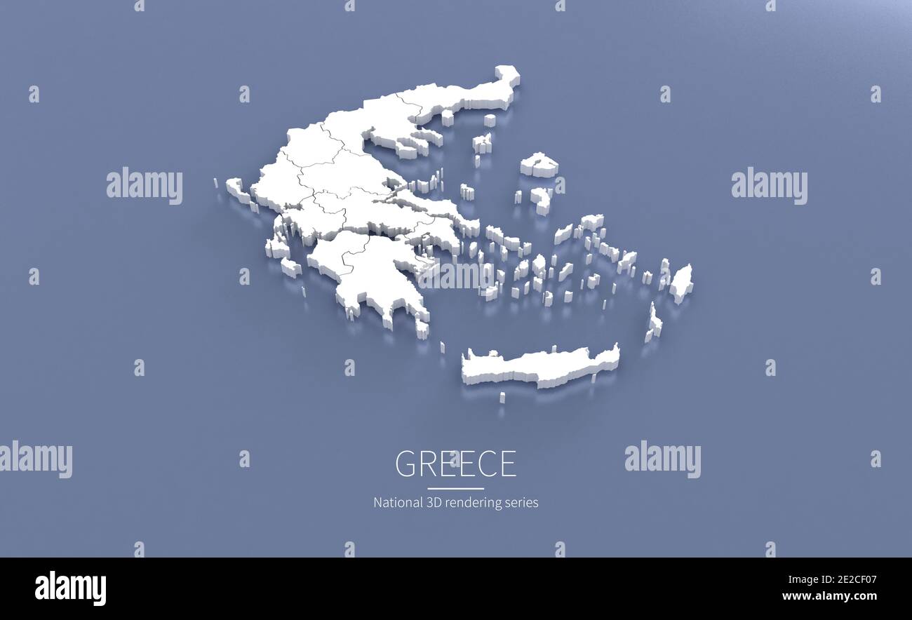 Grecia Mappa. rendering 3d delle mappe dei paesi. Foto Stock