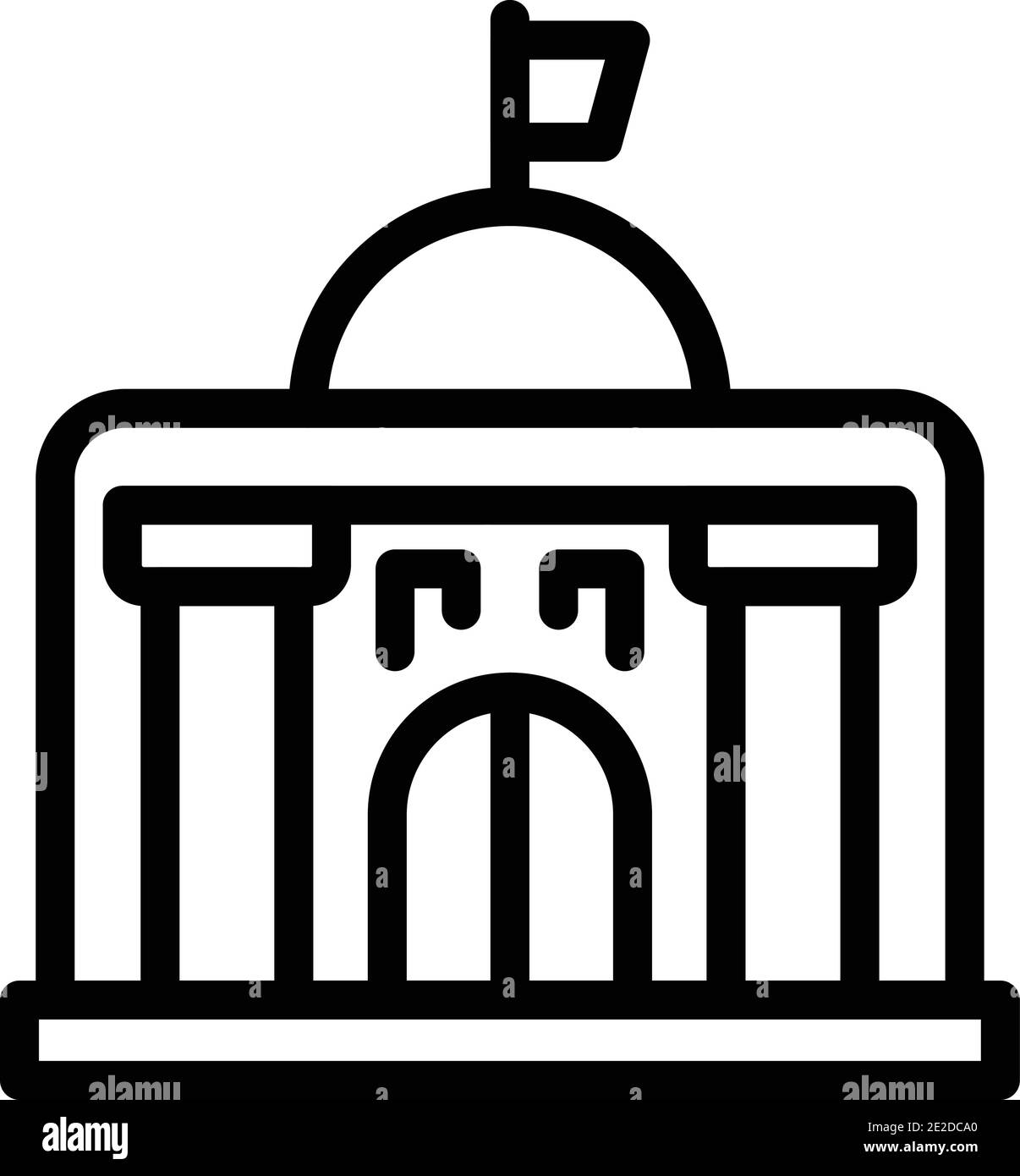 Icona del municipio. Profilo icona vettore municipio per il web design isolato su sfondo bianco Illustrazione Vettoriale