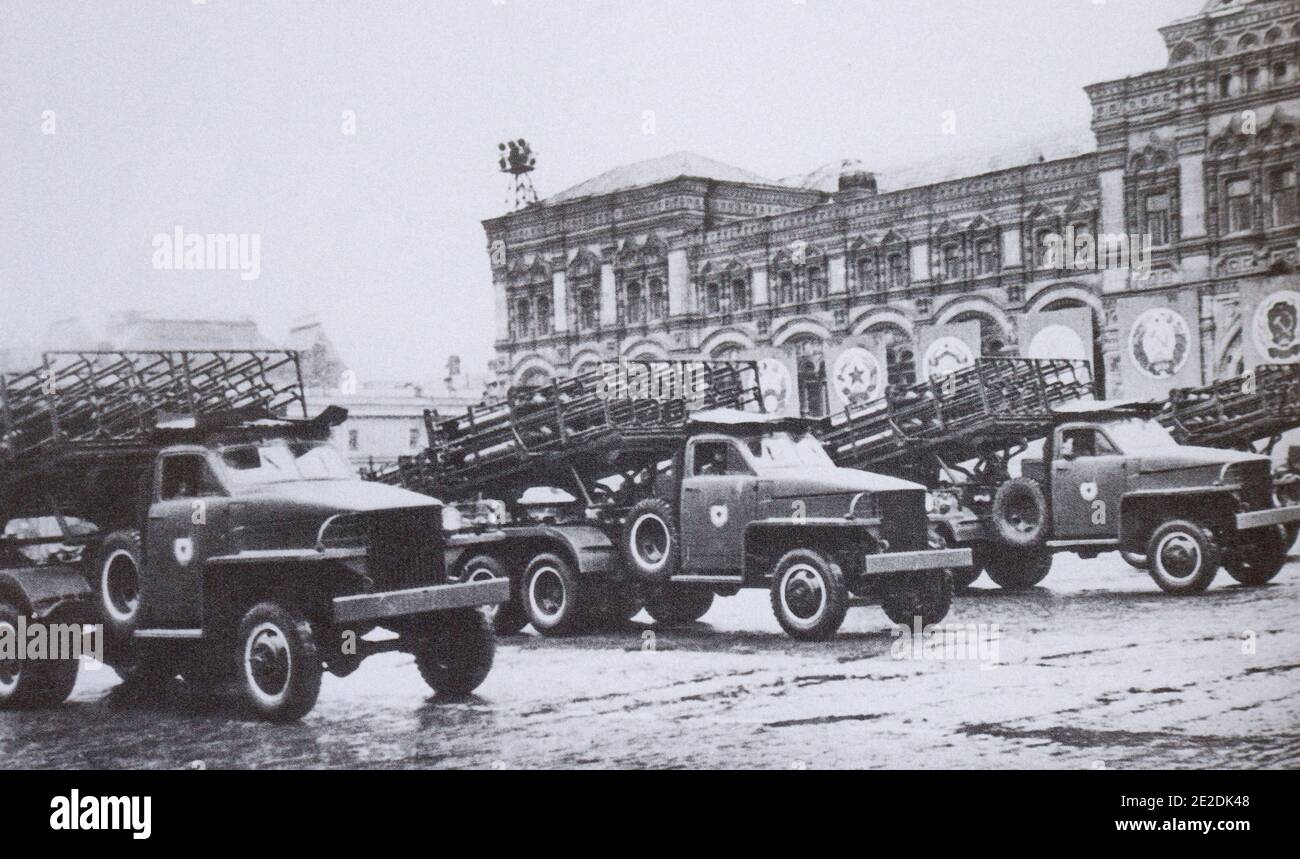 Veicoli militari alla Parata della Vittoria a Mosca il 24 giugno 1945.---222 Foto Stock