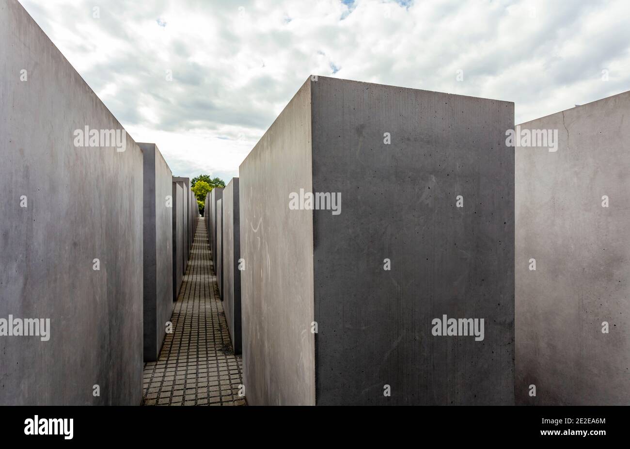Olocausto-Mahnmal, Berlino. Memoriale dell'Olocausto "Denkmal für die ermordeten Juden Europas" Foto Stock