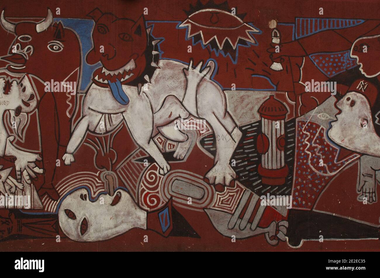 Muro dipinto, griff, graffiti, tag omaggio a Picasso di James De la Vega, New York, 2011.il graffiti artista, pittore, fotografo, insegnante, attivista, pensatore, James De la Vega, ha un motto: 'Diventa il tuo sogno.' I suoi murales e disegni di gesso possono essere dovunque in spagnolo Harlem.Mur peint, griff, graffiti, tag hommage a Picasso par James De la Vega, New-York, 2011.le graffeur, peintre, photographe, enseignant, militante, penseur, James De la Vega, a une idevise: ' Become your Dream'.Ses peintures murales et ses dessins à la craie peuvent être partout dans Harlem spagnolo. Foto di David Lefranc / Foto Stock