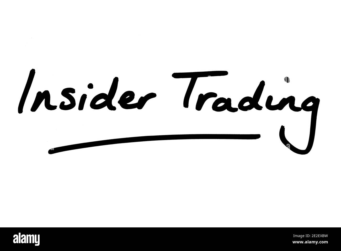Insider Trading scritto a mano su sfondo bianco. Foto Stock