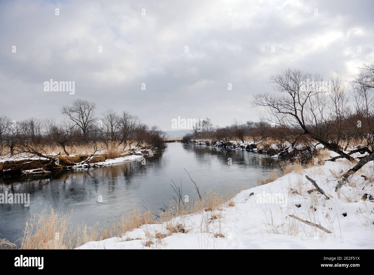 Scenario pittoresco in Hokkaido orientale, Giappone. Foto Stock