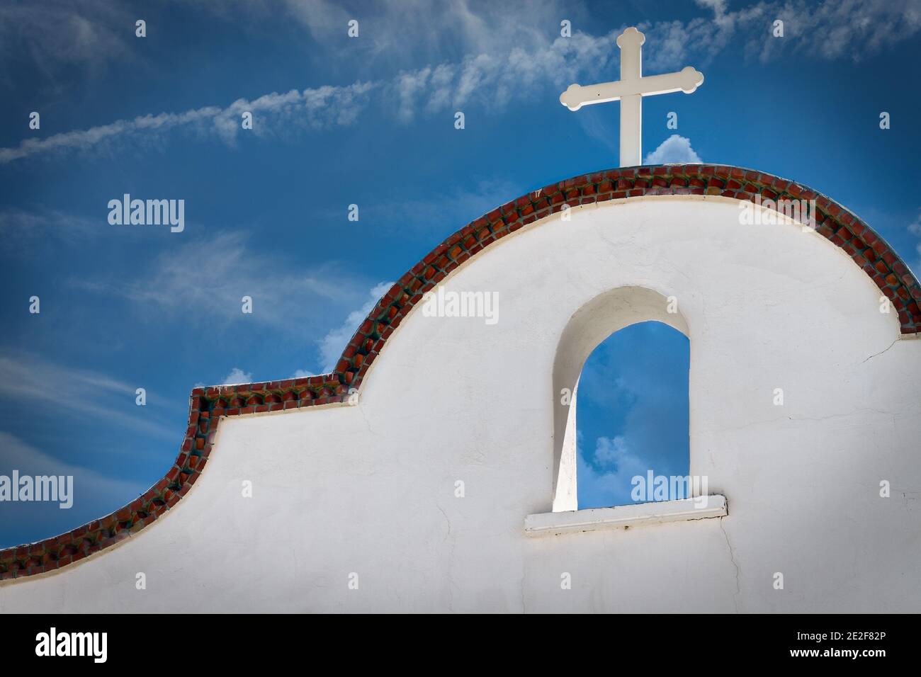 Una piccola chiesa vicino alla città di confine di Hancock, Texas. Foto Stock