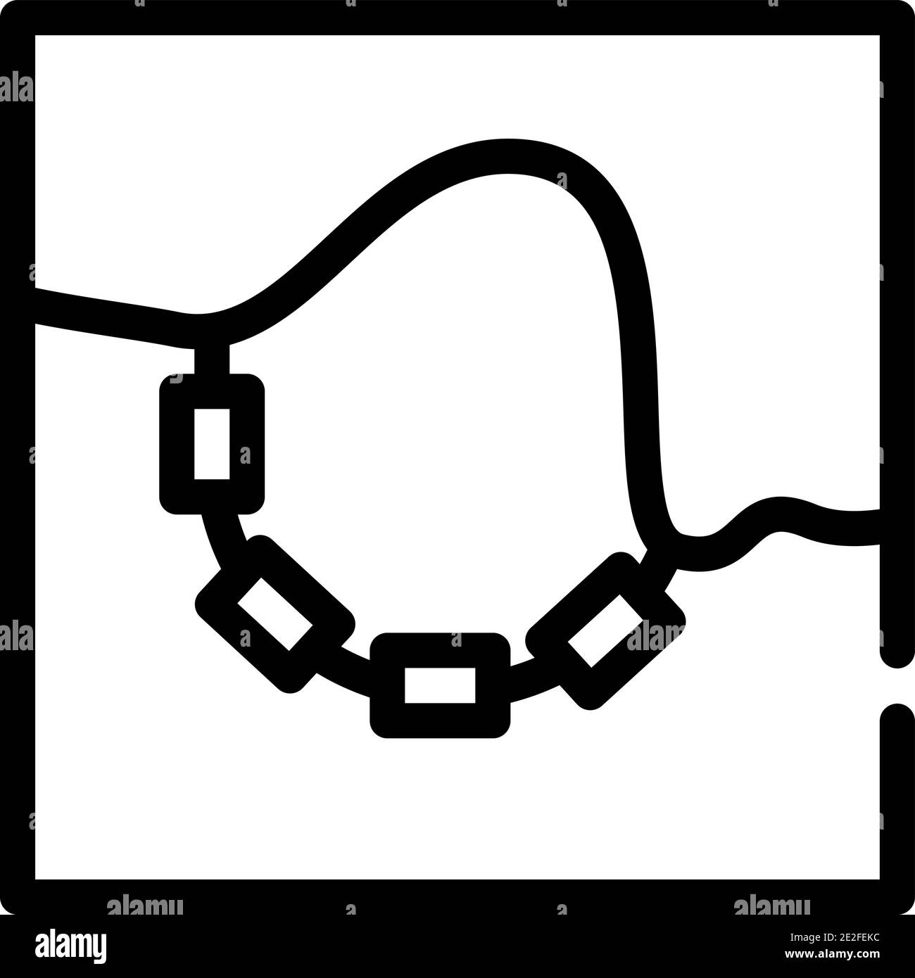 illustrazione vettoriale delle icone delle linee delle centrali di marea della laguna Illustrazione Vettoriale