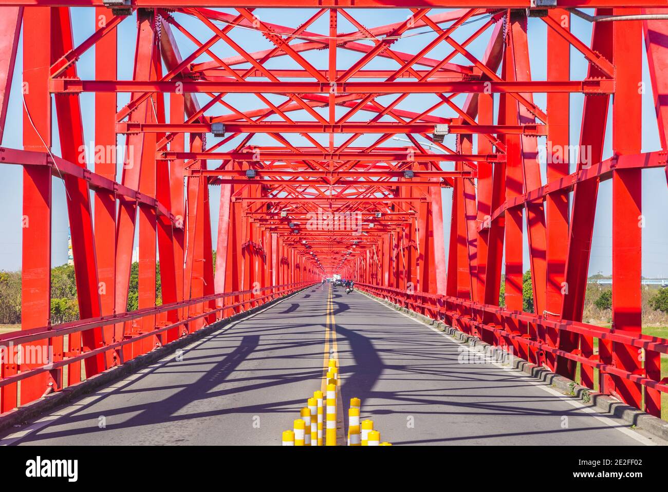 Heritage Steel Bridge presso la cittadina di Xiluo a Yunlin, Taiwan Foto Stock