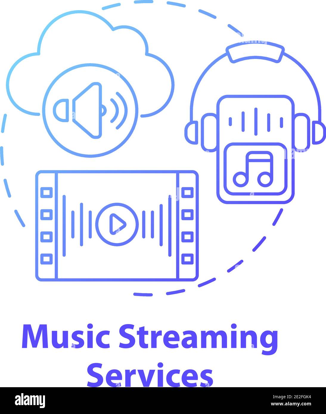 Icona dei servizi di streaming musicale Illustrazione Vettoriale