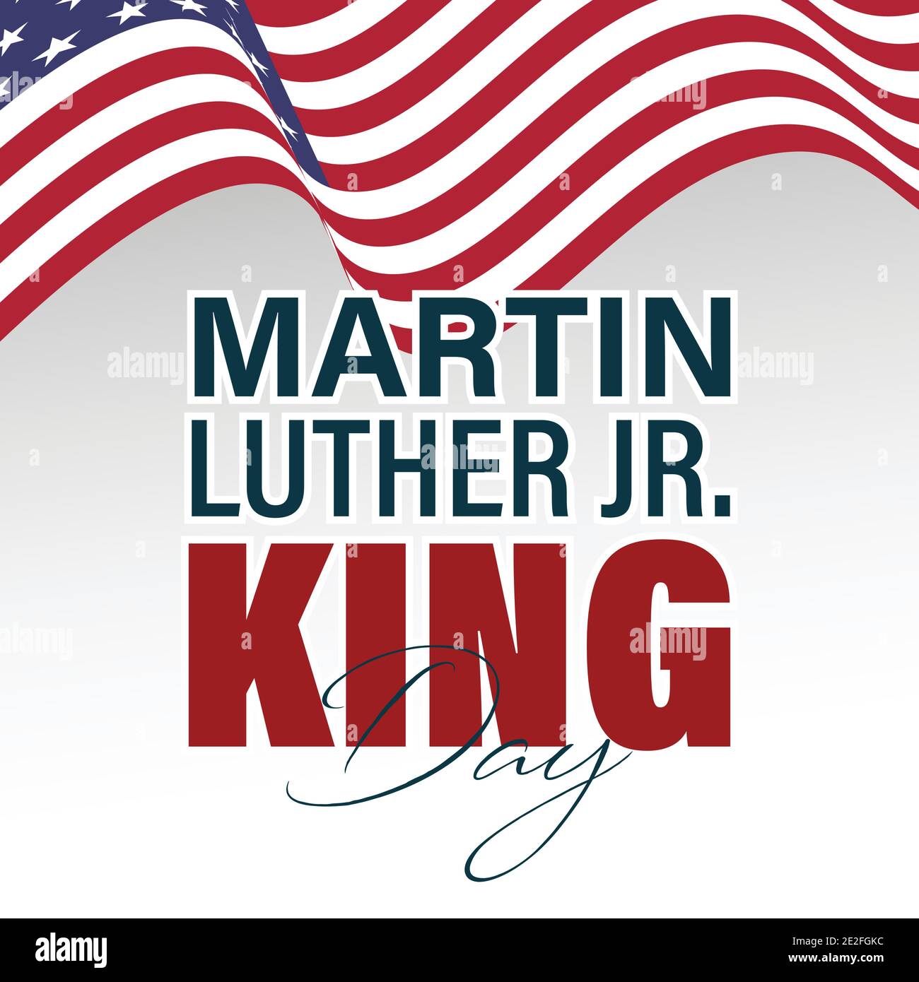Illustrazione vettore Martin Luther King Day biglietto d'auguri - americano flag sfondo astratto Illustrazione Vettoriale