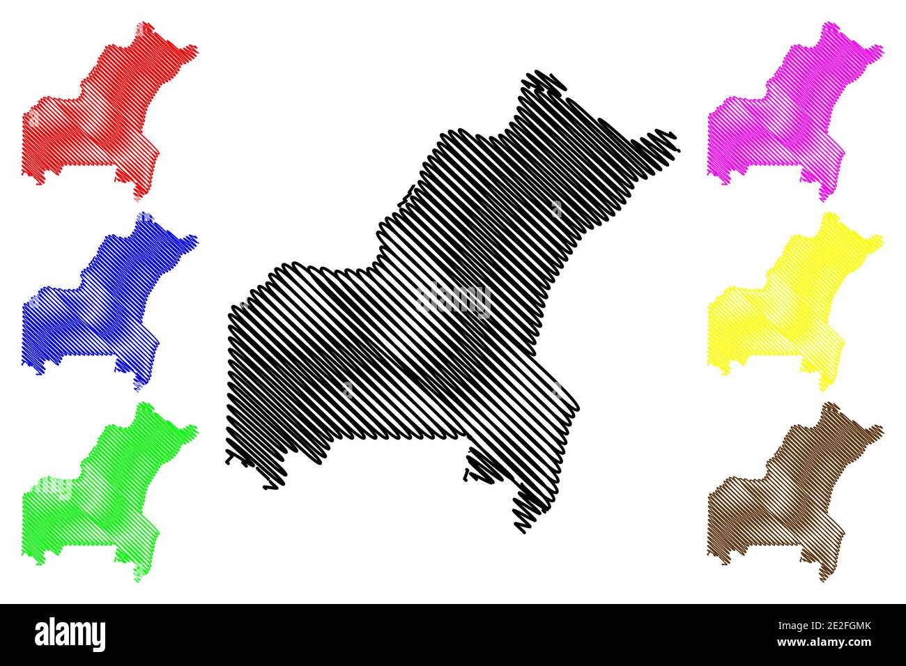 St. Louis County, Missouri (Stati Uniti, Stati Uniti d'America, Stati Uniti, Stati Uniti, Stati Uniti) mappa vettoriale illustrazione, abbozzare schizzo mappa di Saint Louis Illustrazione Vettoriale