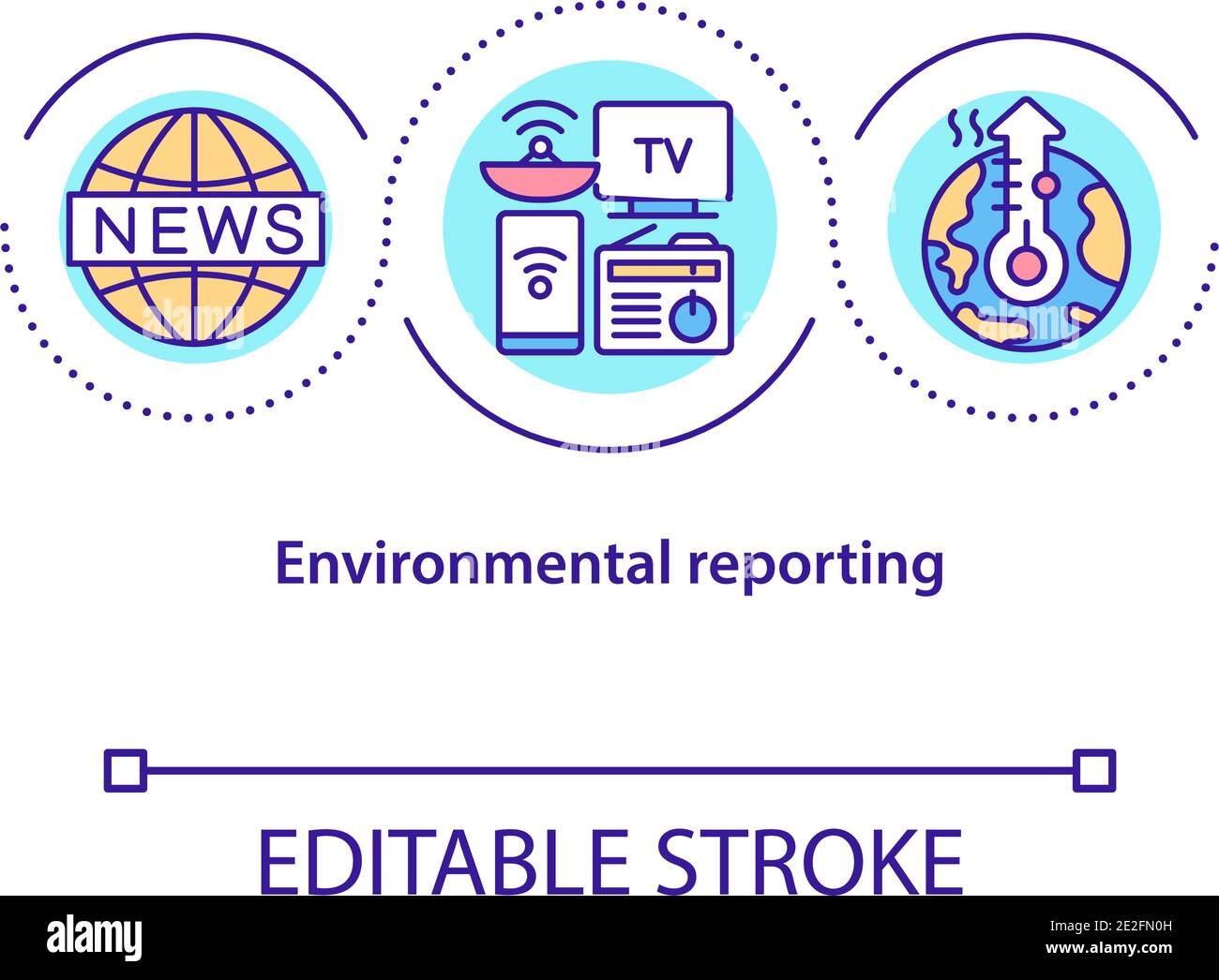 Icona del concetto di reporting ambientale Illustrazione Vettoriale