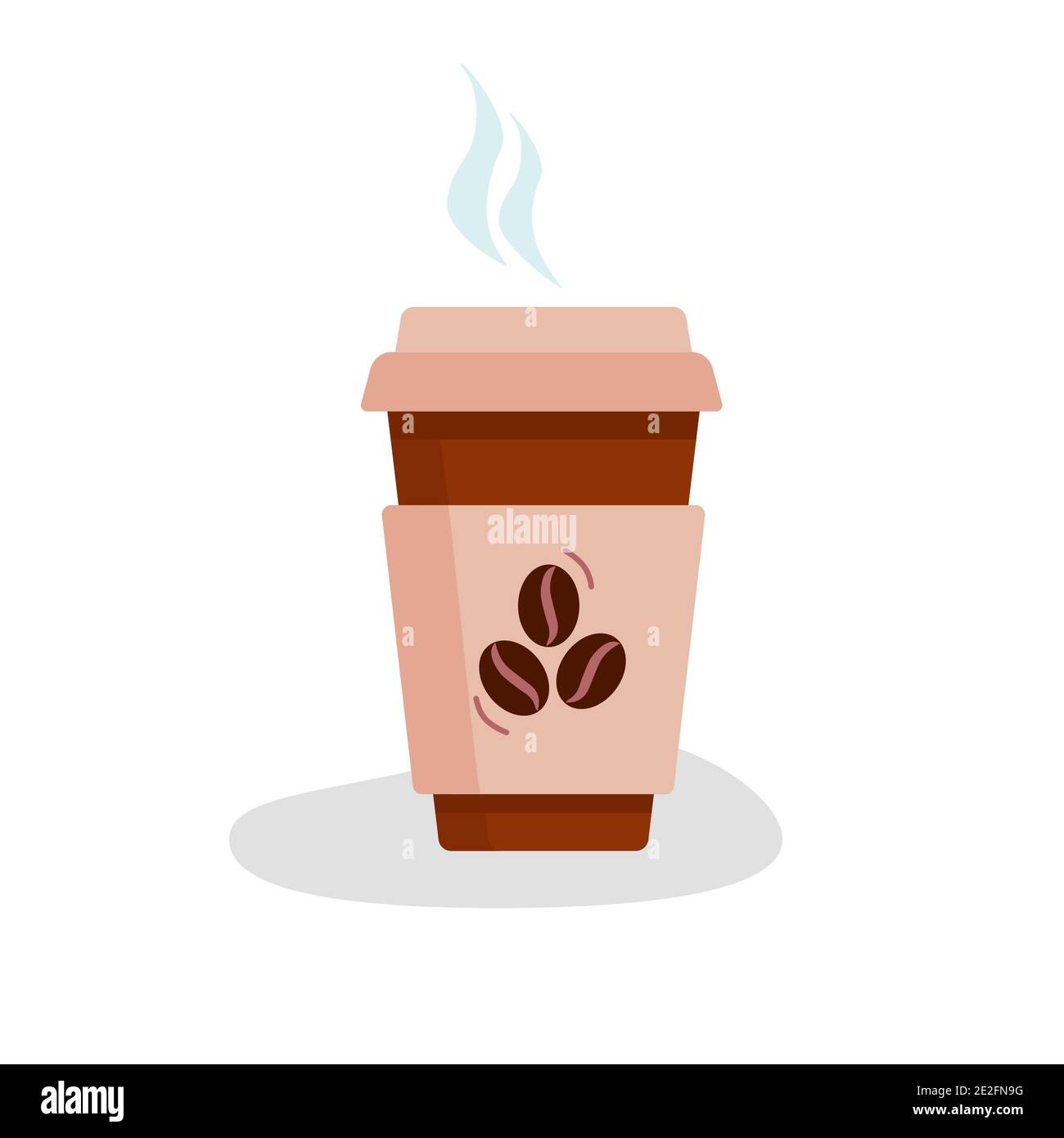Pausa caffè bevanda rinvigorente tazza da caffè di carta. Vector Design per branding o annunci. Illustrazione Vettoriale