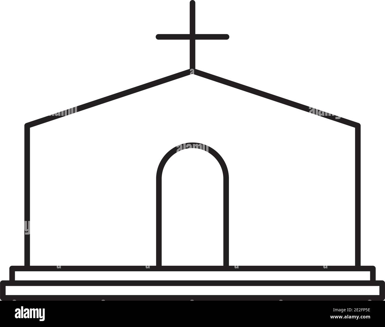 icona della costruzione della chiesa su sfondo bianco, stile della linea, illustrazione vettoriale Illustrazione Vettoriale