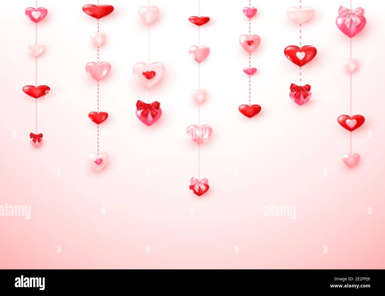 Garland da cuori rosa e rosso. Buon San Valentino. Illustrazione vettoriale Illustrazione Vettoriale