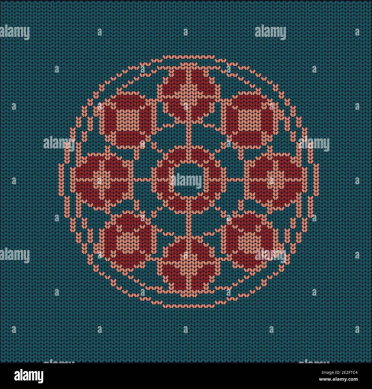 Maglia Sweater Design con fiocco di neve . Texture vettoriale maglia xmas inverno Illustrazione Vettoriale