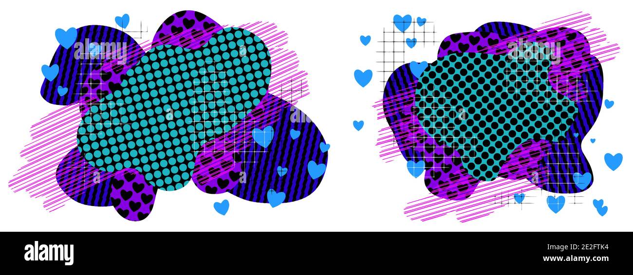 Forma liquida astratta disegno fluido forme geometriche e pattern di linea insieme di composizione. Moderno modello di illustrazione vettoriale eps10. Illustrazione Vettoriale