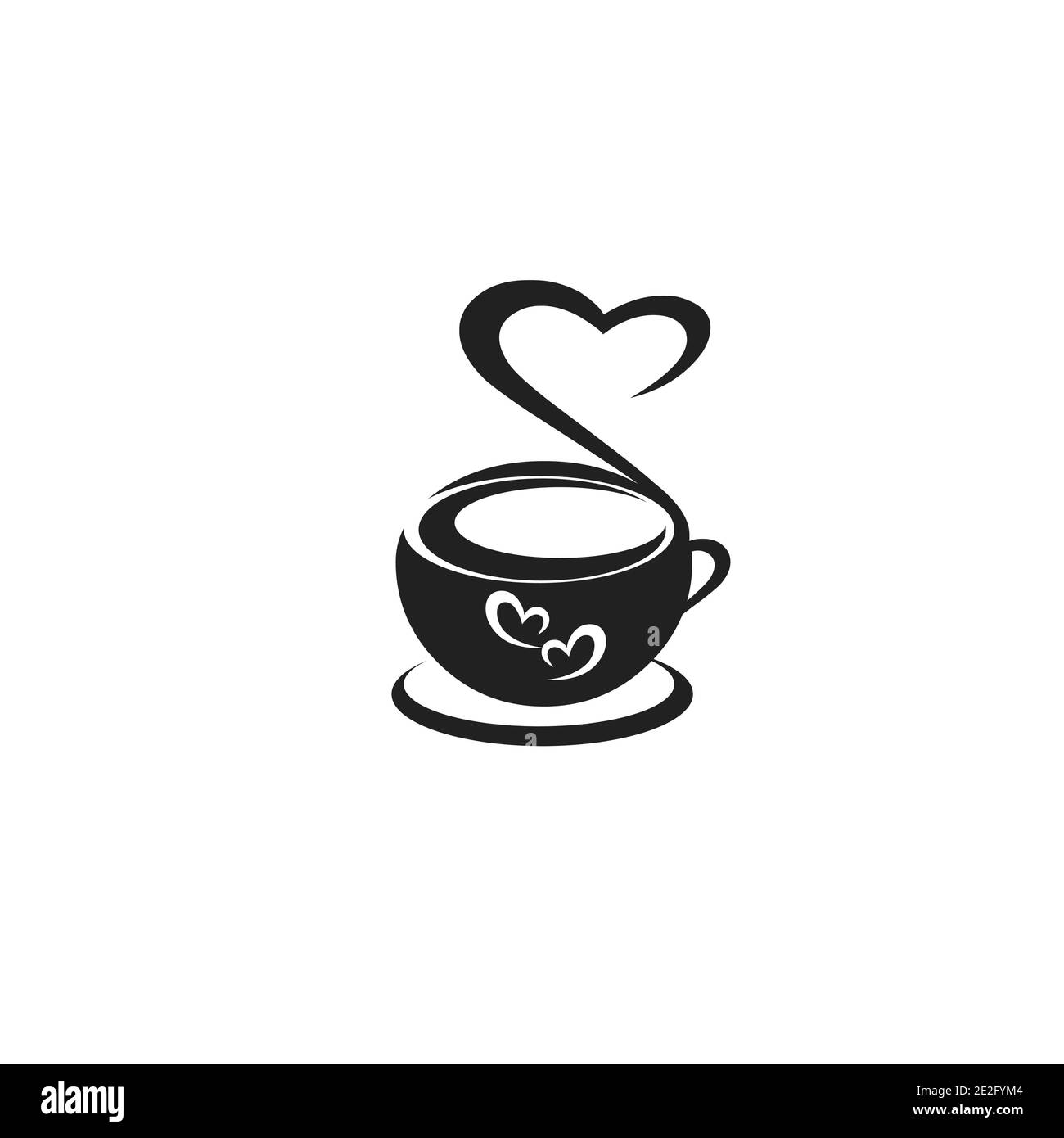 Caffetteria e caffetteria, caffè caldo e freddo, ristorante, caffetteria, design con logo Vector Illustrator. Illustrazione Vettoriale
