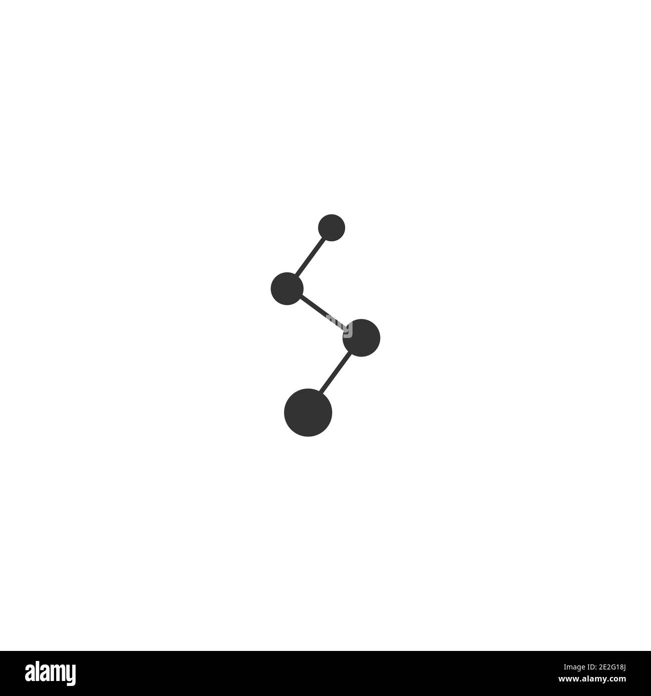 Proteina icona semplice. Segno della molecola. Formula chimica scheletrica. Simbolo dieta. Illustrazione vettoriale isolata in bianco Illustrazione Vettoriale
