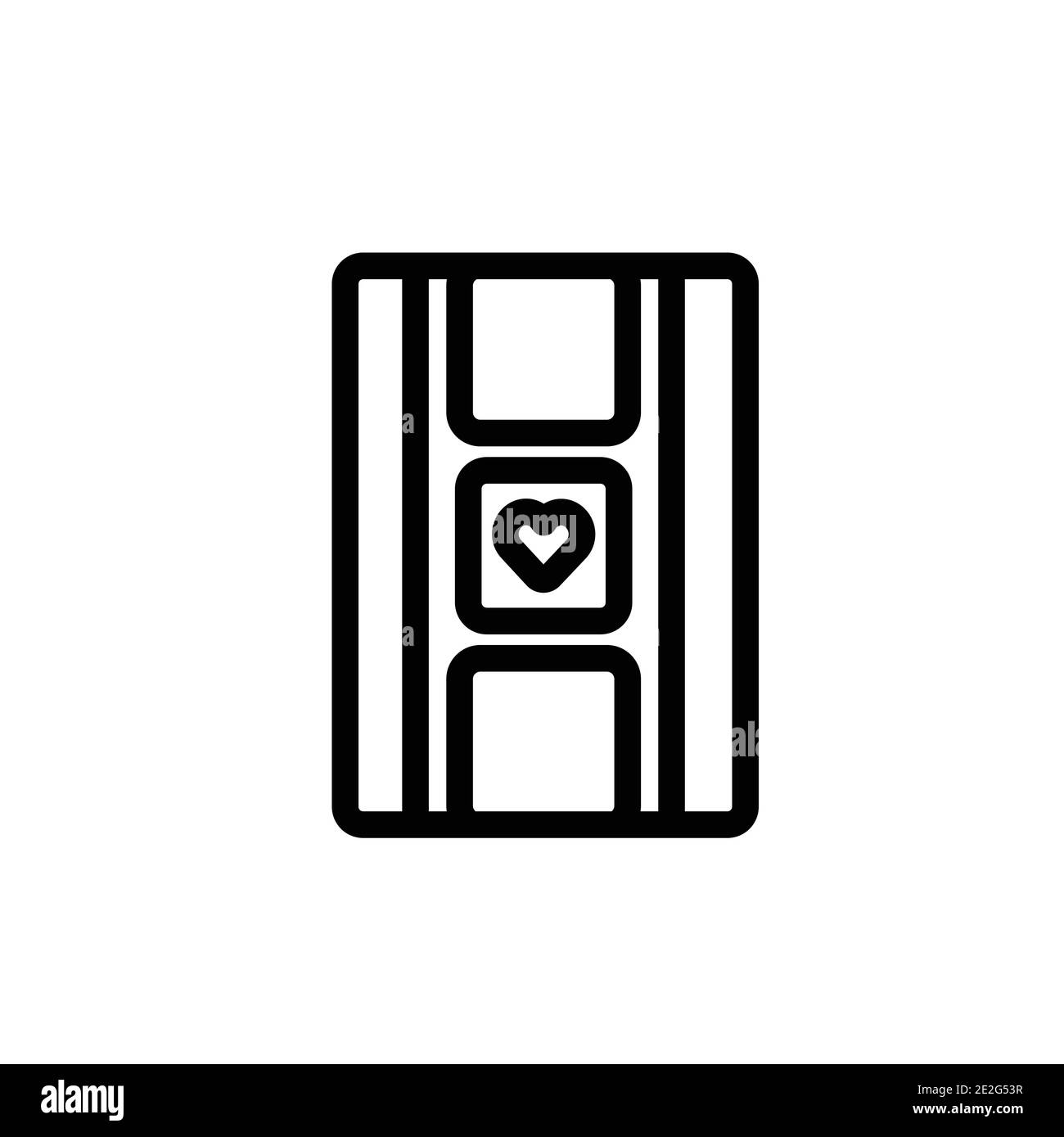Icona vettoriale profilo video matrimonio. Sottile linea nera icona del video di nozze, vettore piatto semplice illustrazione dell'elemento dal concetto modificabile di weddingandlove è Illustrazione Vettoriale