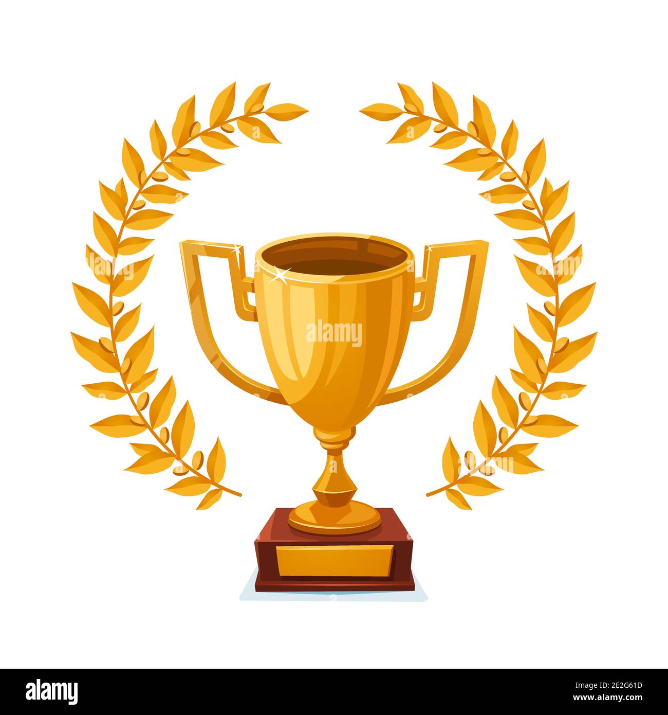 coppa trofeo d'oro, primo posto, icona vettoriale piatta Immagine