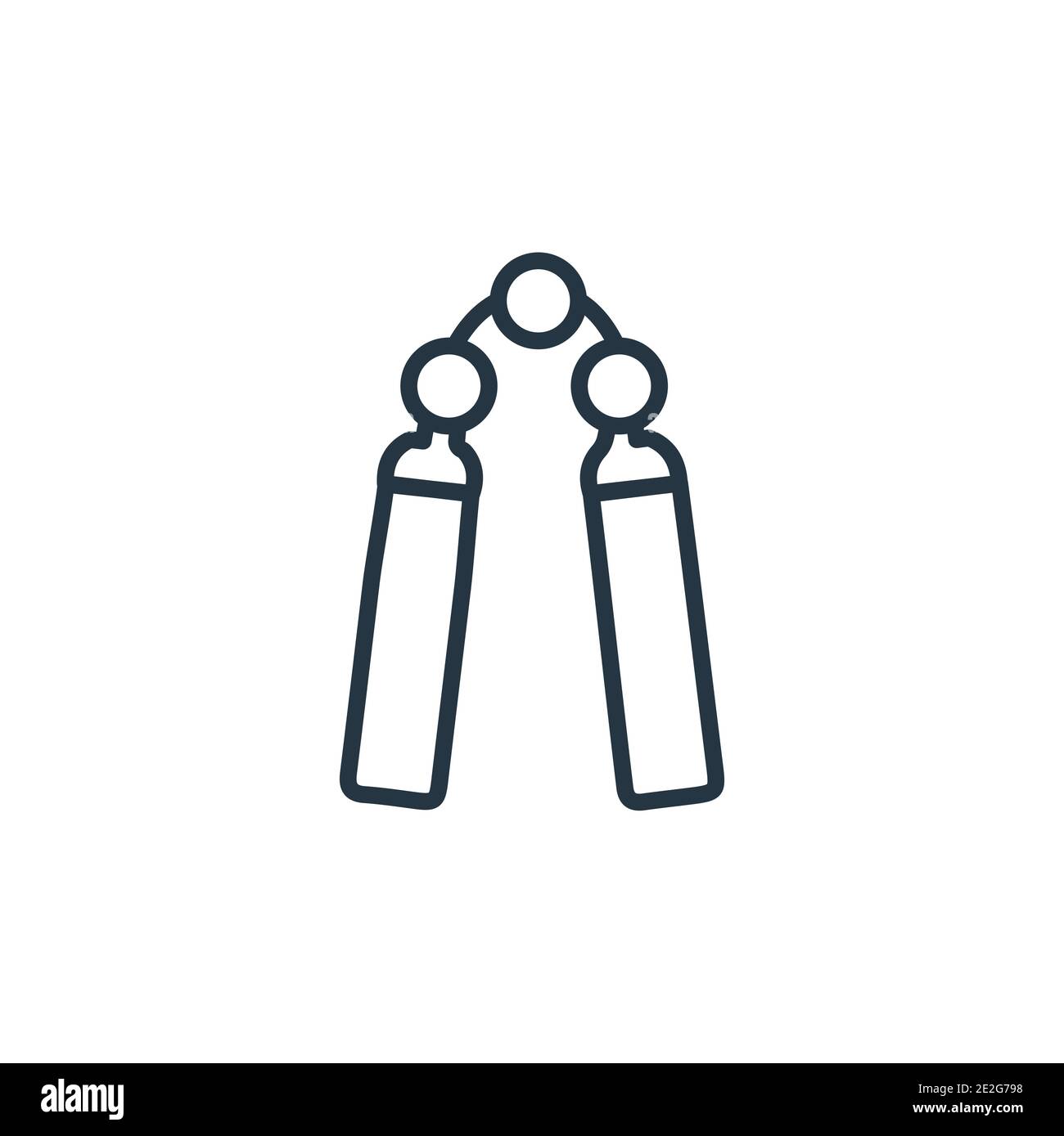 Icona vettore di contorno Nunchaku. Icona nunchaku nera sottile, vettore piatto semplice elemento illustrazione da modificabile asiatico concetto isolato su bianco bac Illustrazione Vettoriale