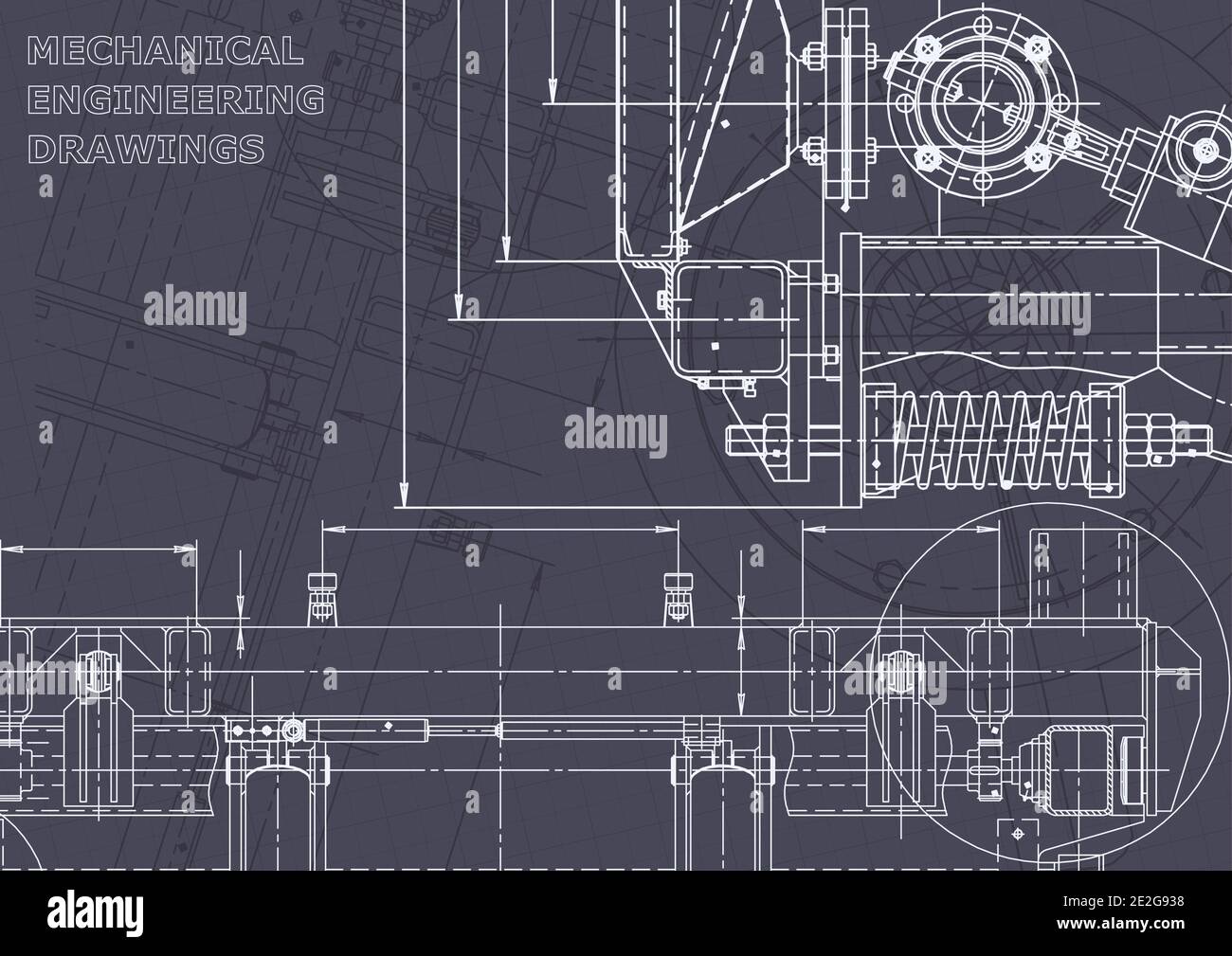 Sistemi di progettazione assistita da computer. Illustrazione tecnica Illustrazione Vettoriale