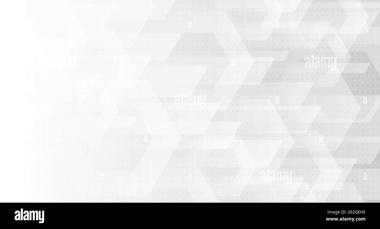 Elemento astratto del modello con motivo geometrico in grigio sfumato e bianco. Disegno sovrapposto per lo sfondo della pagina di copertina dell'illustrazione tecnica. Illustrazione Vettoriale