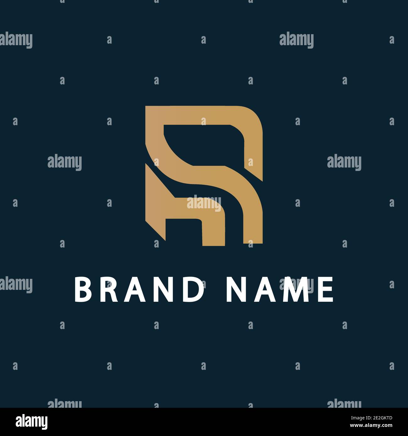 Lettera iniziale R concetto vettoriale del logo LUXURY Illustrazione Vettoriale