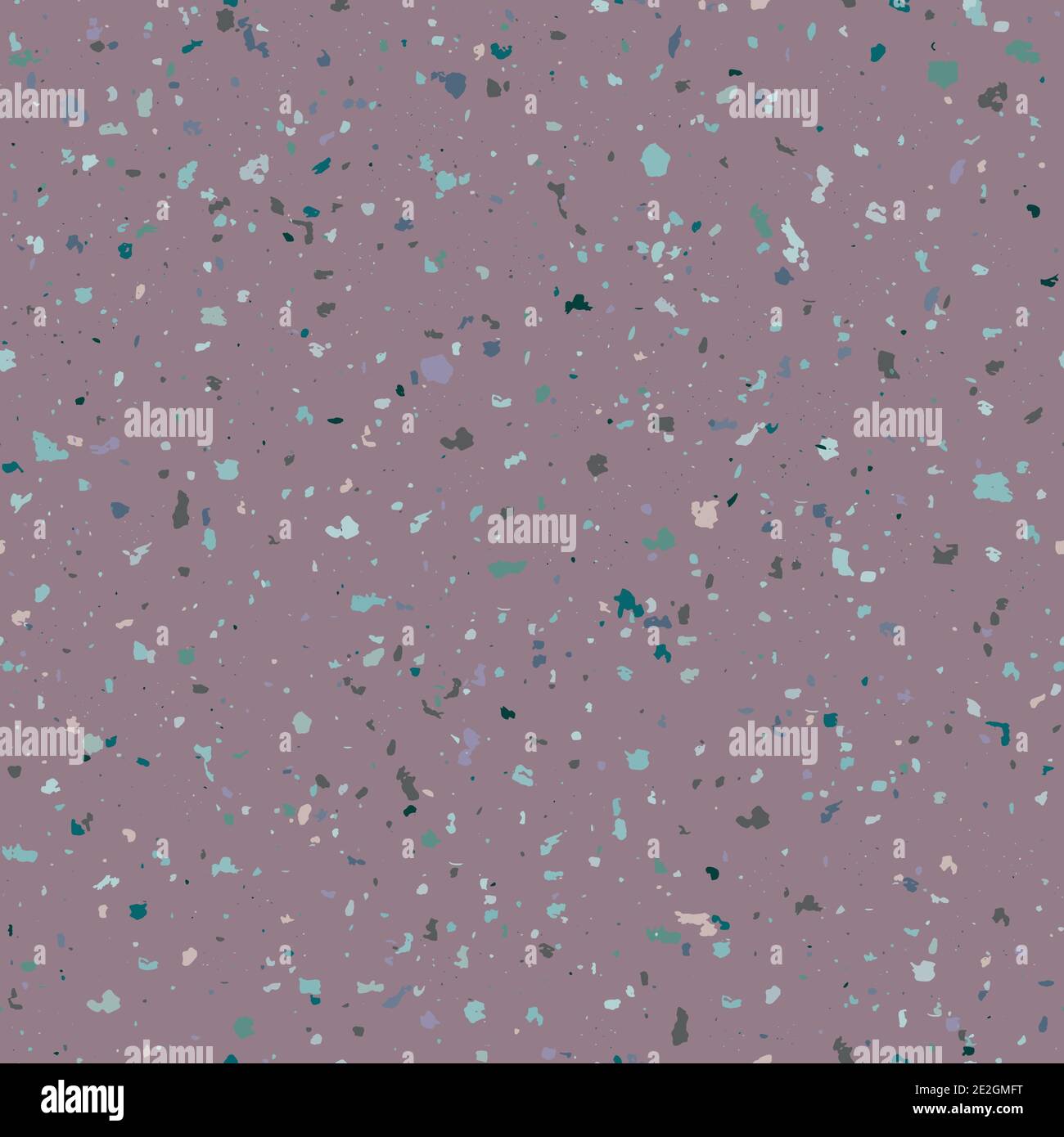Vettore denso terrazzo pattern sfondo. Sfondo viola di particelle di granito di pietra granulata grossolana con scaglie blu. Struttura astratta di roccia ignea di Illustrazione Vettoriale