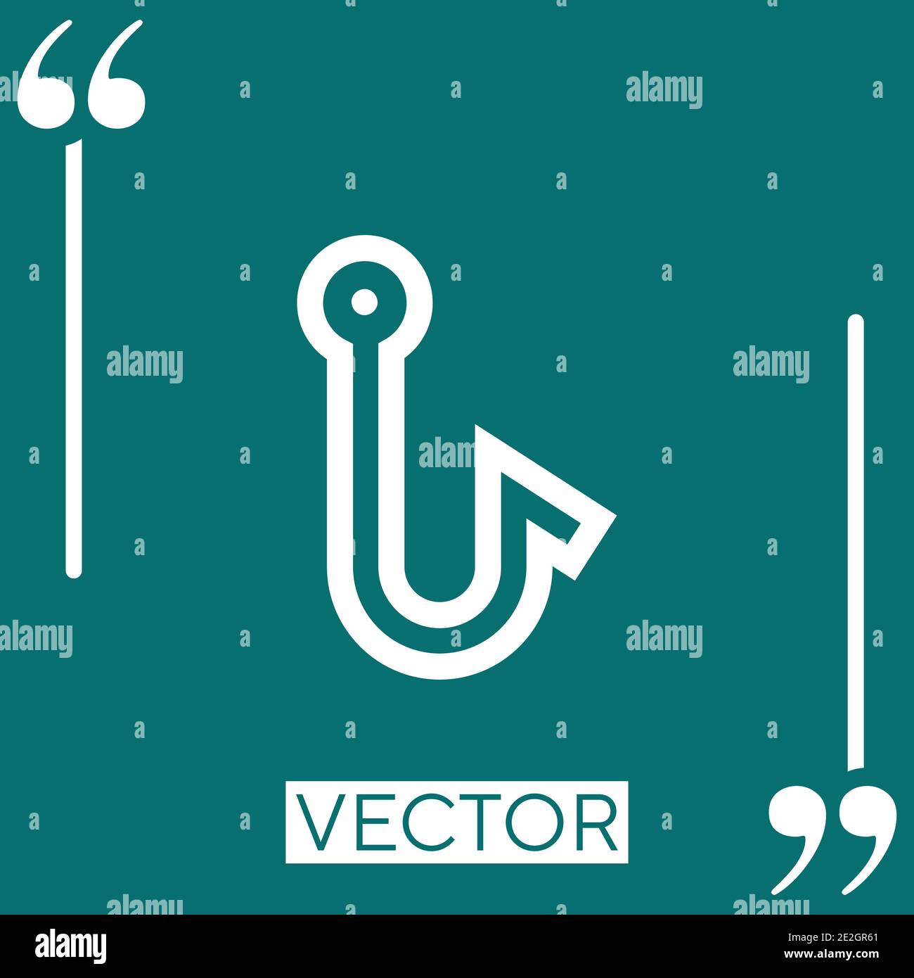 Icona vettore gancio pesce icona lineare. Linea stroked modificabile Illustrazione Vettoriale
