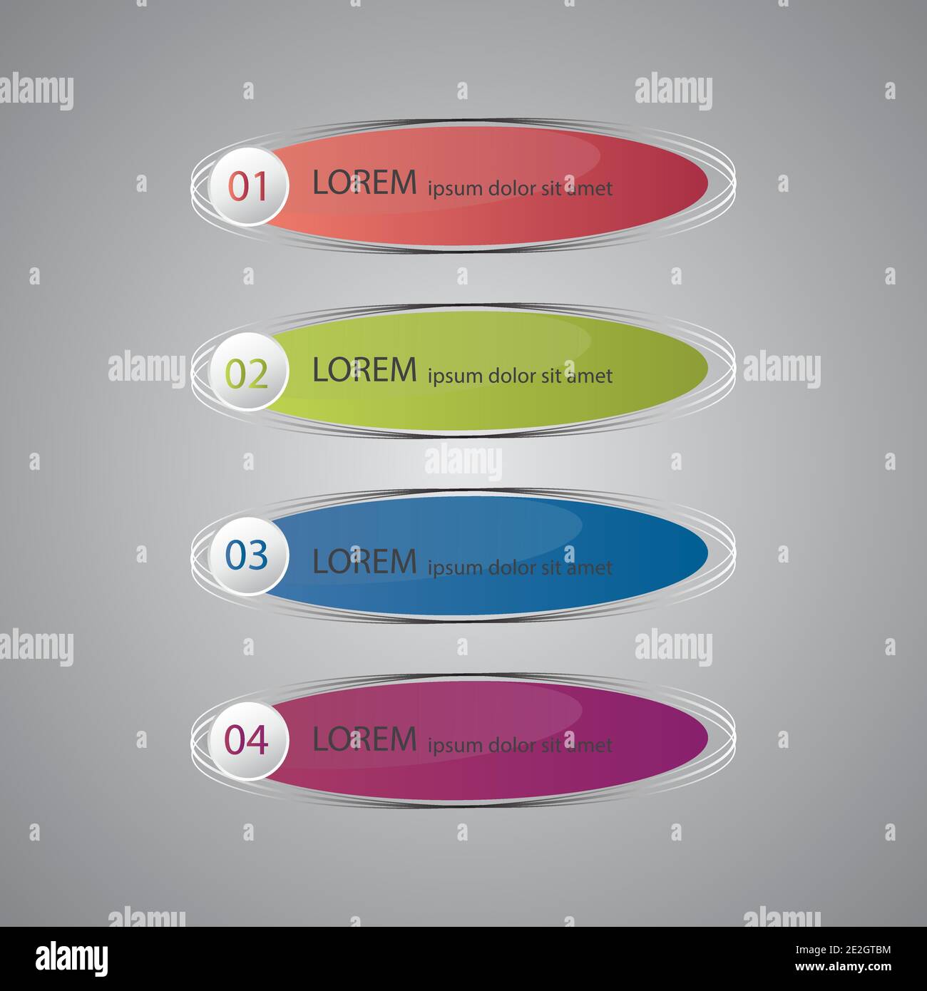 Set di modelli di striscioni lucidi per il design aziendale, infografiche, report, opzioni di numeri, presentazione delle procedure o layout del flusso di lavoro.Illustrazione vettoriale. Illustrazione Vettoriale