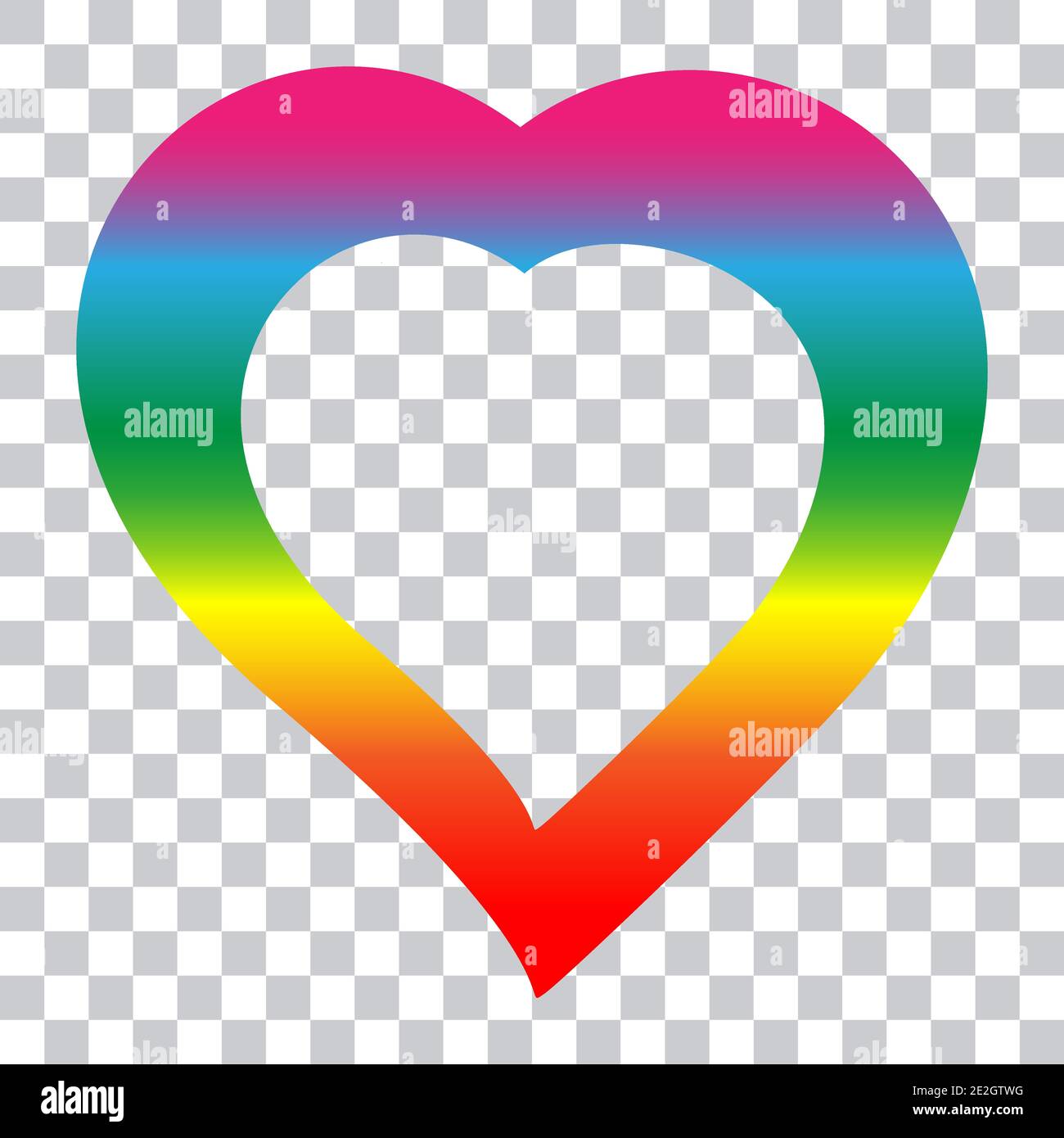 Cuore arcobaleno su sfondo trasparente. Illustrazione vettoriale mockup. Elemento di design per San Valentino Illustrazione Vettoriale