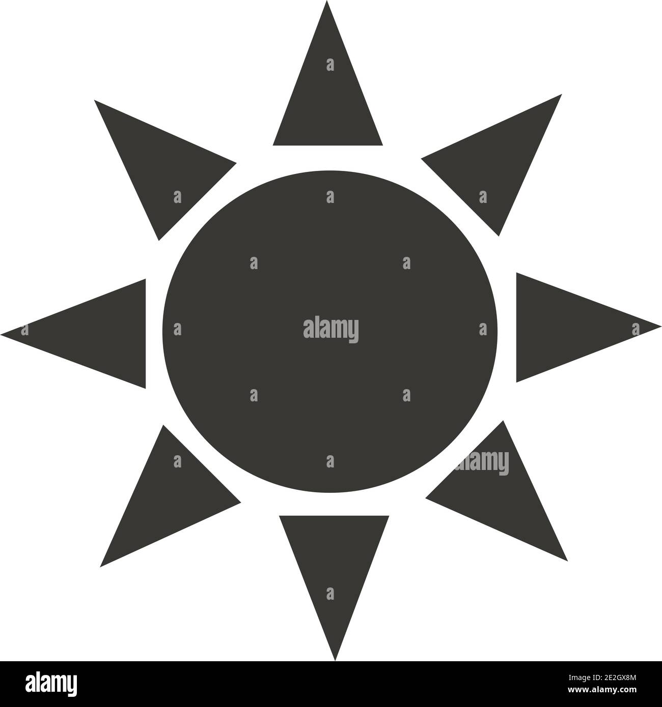 Black Sun Icon Design. Illustrazione vettoriale. Illustrazione Vettoriale