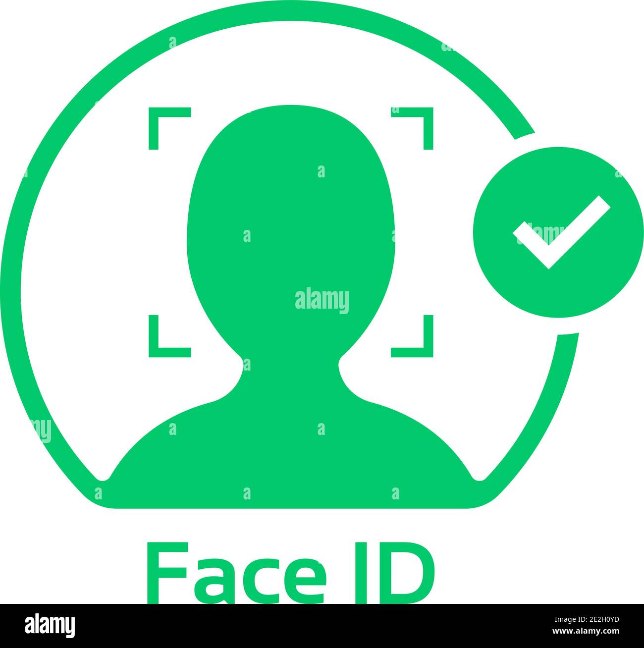 logo verde approvato per il face id Illustrazione Vettoriale