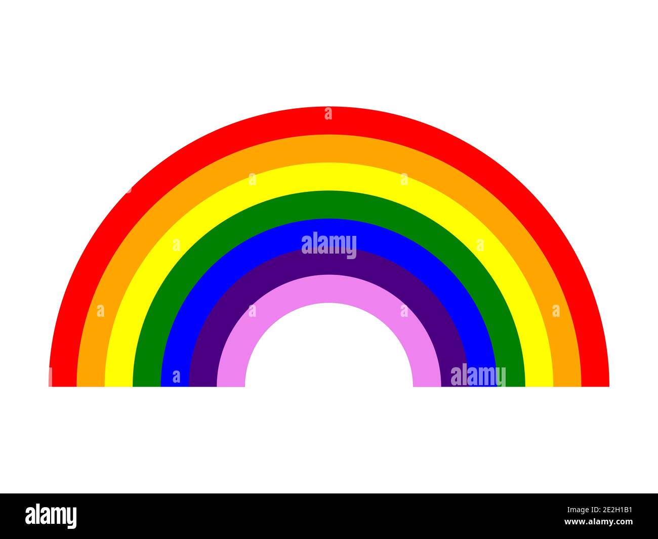 Arcobaleno con sette colori (rosso, arancione, giallo, verde, blu, indaco, viola) icona. Immagine vettoriale. Illustrazione Vettoriale