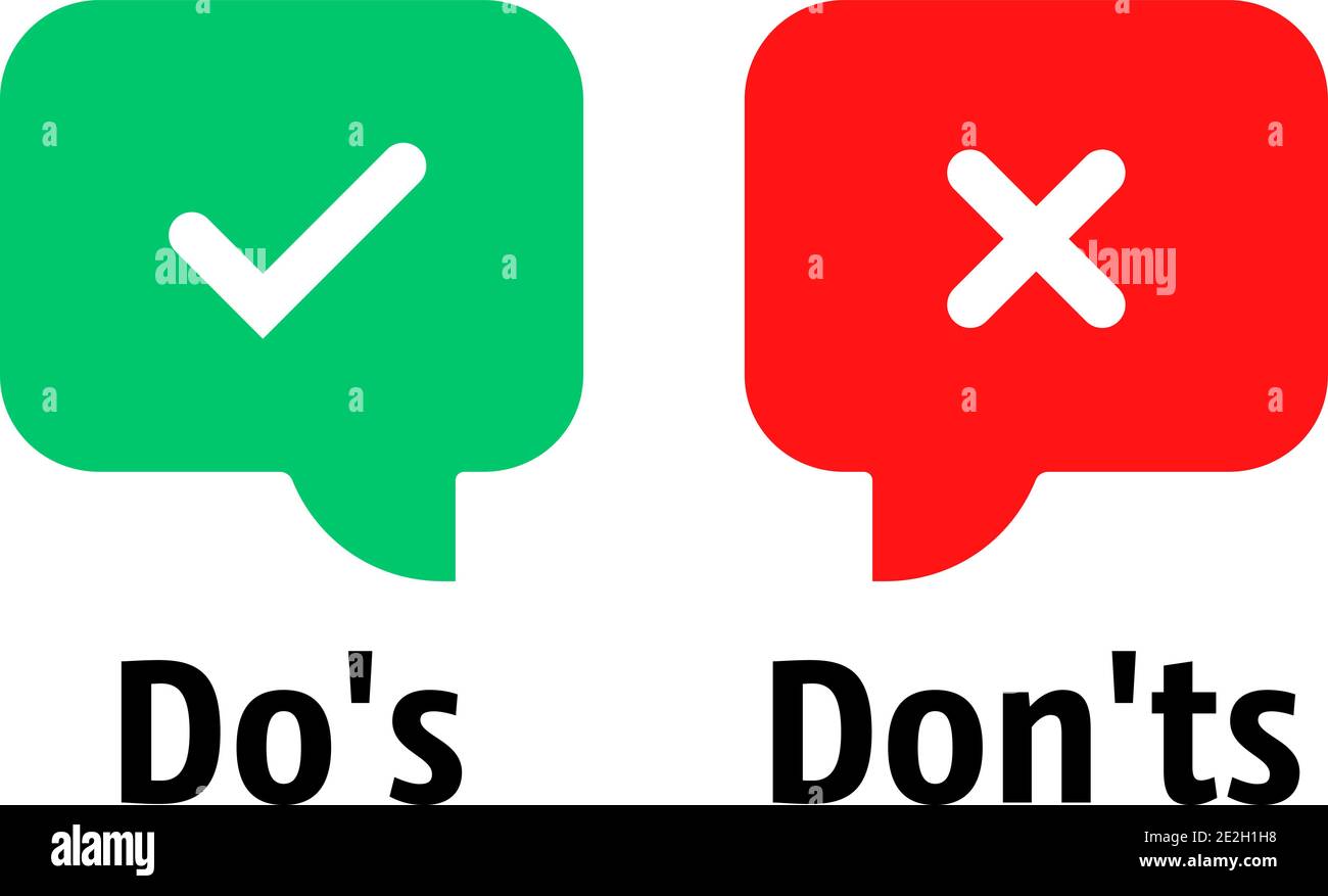 rosso e verde do s e don ts bolla Illustrazione Vettoriale